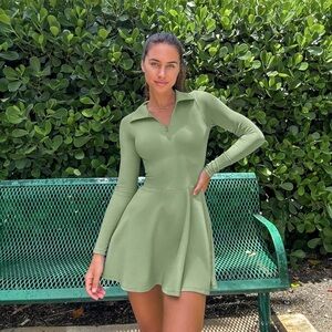 OQQ Long Sleeve Mini Dress